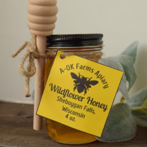 4 oz Glass Jar With Mini Honey Dipper