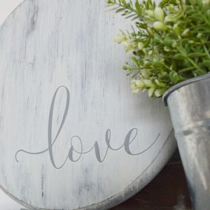 Love- Round Wood Wall Art