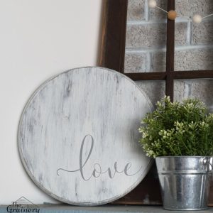 Love- Round Wood Wall Art