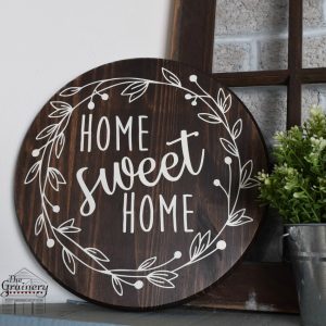 Home Sweet Home- Round Wood Wall Art