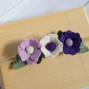 Purple felt flower headband