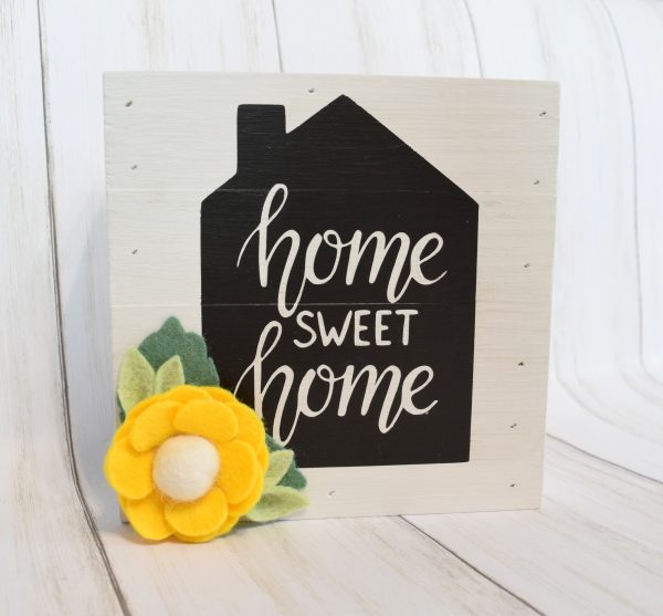 home sweet home felt flowers