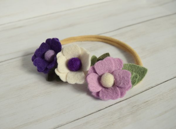 Purple Felt Flower Headband