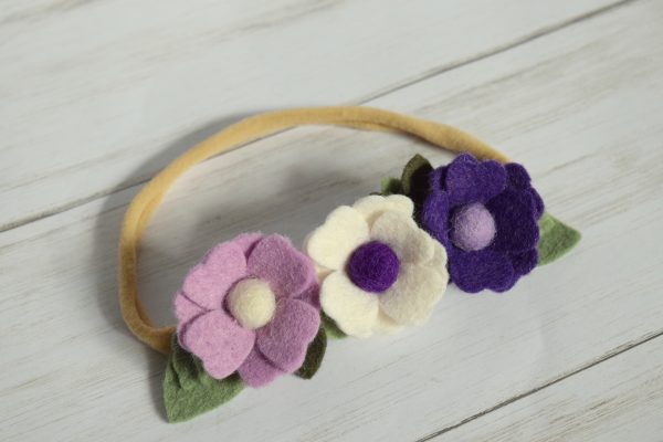 Purple Felt Flower Headband