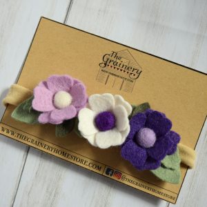 Purple felt flower headband