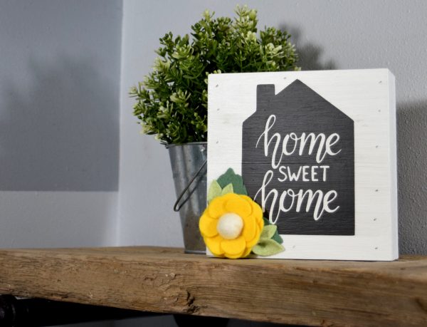 home sweet home felt flowers